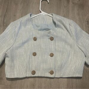 Lucky Brand Light Blue Textured Jacket